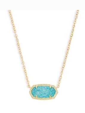 Kendra Scott Gold Necklace with Teal Pendant